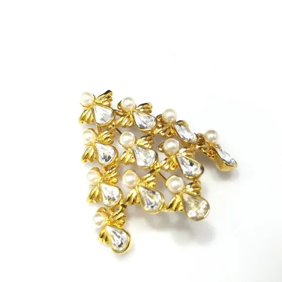 BW Angel Christmas Tree Brooch, Gold Plated, Book Piece, 1970s Vintage Jewelry - Picture 9 of 10